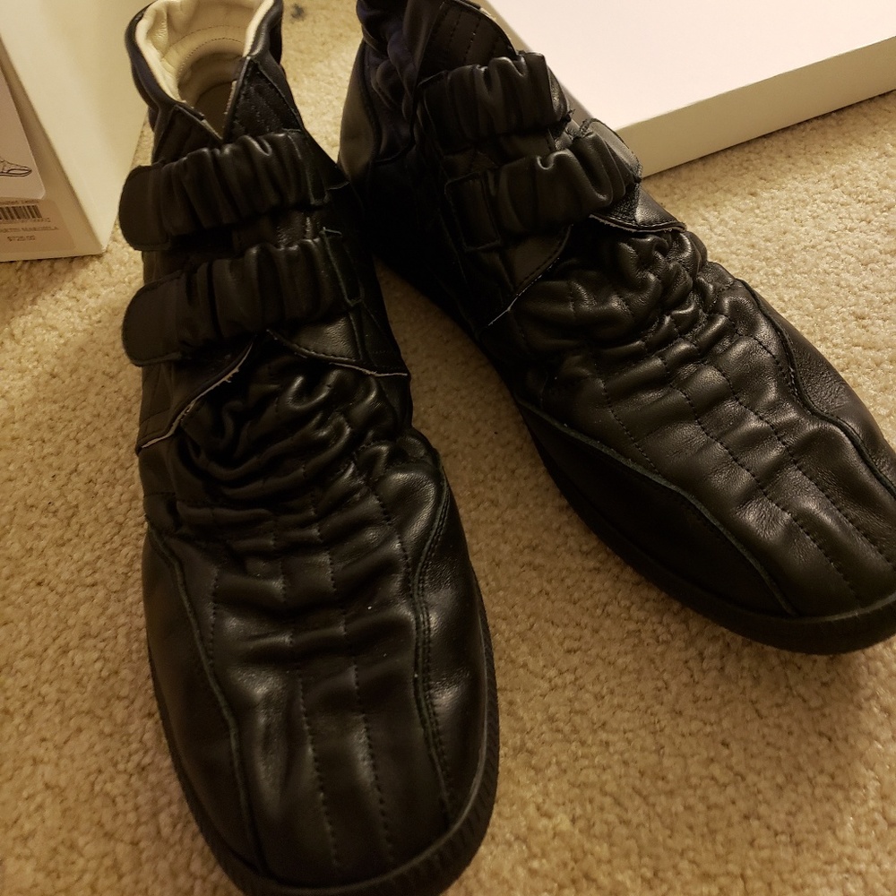 Maison Margiela Quilted Black Leather Sneakers